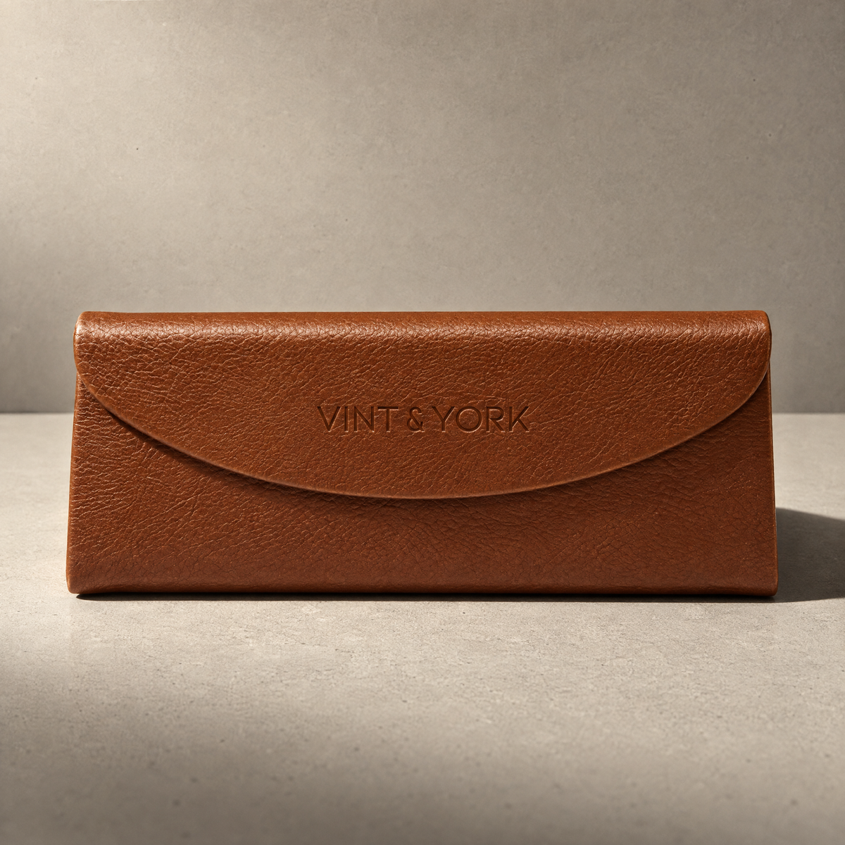 Leather Triangle Eyewear Case | Brown - Vint & York