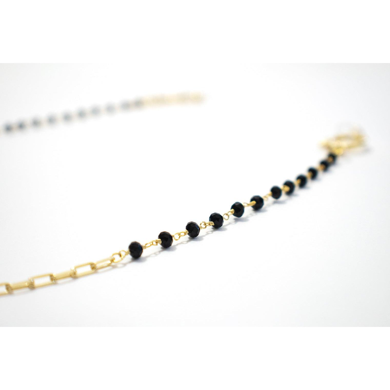 Classic Gold Chain with Black Gems from Vint & York